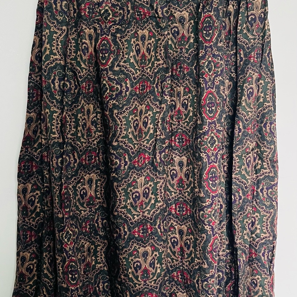 Vintage Charter Club Black and Pink Pleated Maxi Skirt - Picture 2 of 5
